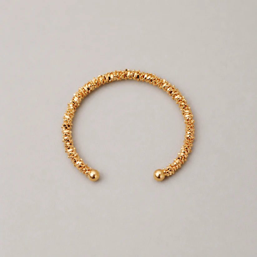 14K Gold Ripple Cuff Bracelet