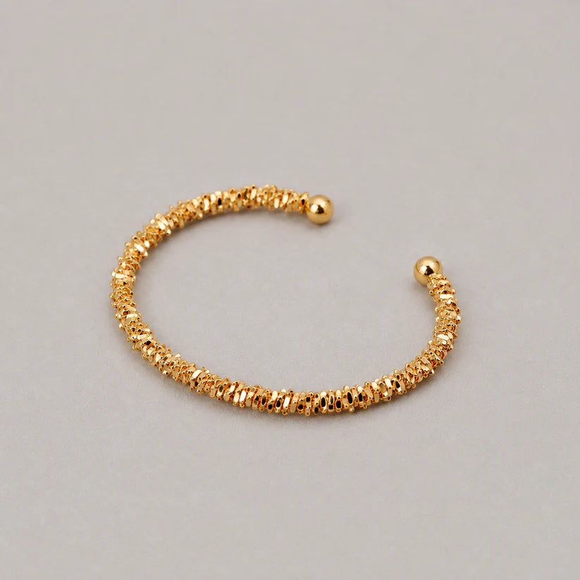 14K Gold Ripple Cuff Bracelet