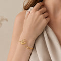14K Gold Leaf Branch Open Cuff Bracelet