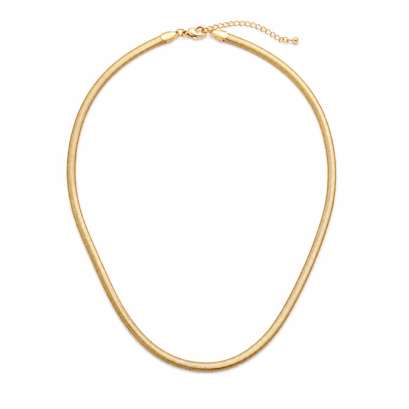 14K Gold Herringbone Snake Chain Necklace