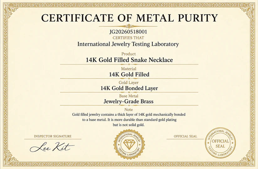 14K Gold Herringbone Snake Chain Necklace