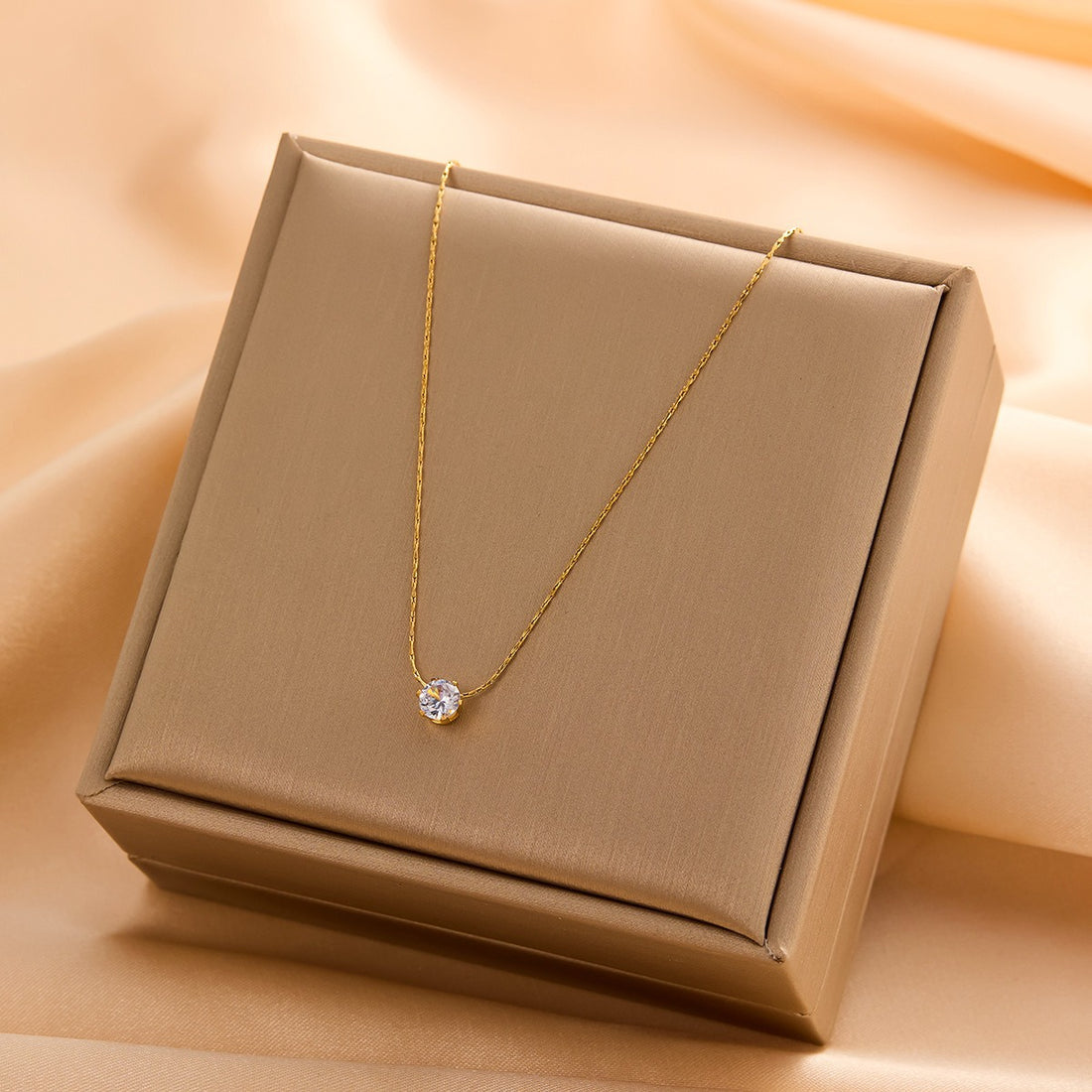 14K Gold Moissanite Necklace
