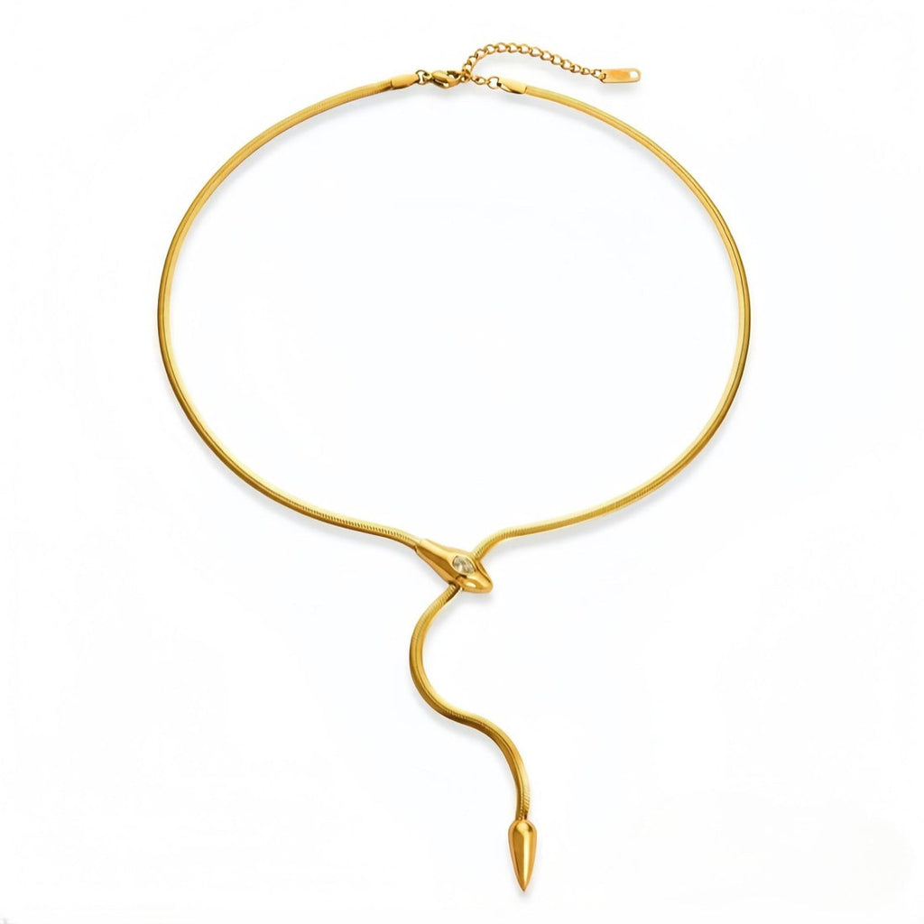 14K  Snake Diamond Collarbone Necklace