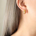 Era 18K Gold Vintage Pave Hoop Earrings