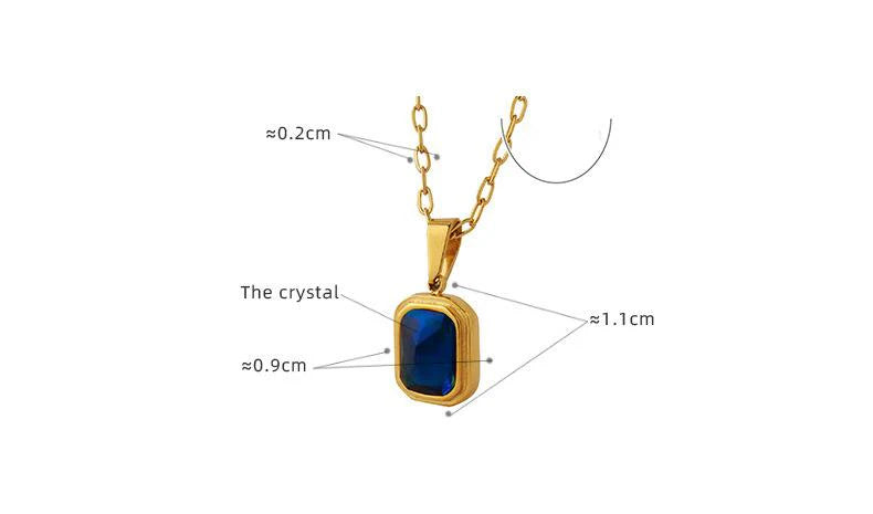 Azure Serenity 18K Gold Crystal Necklace
