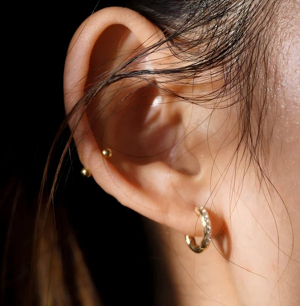 French Twist CZ Huggie Earrings