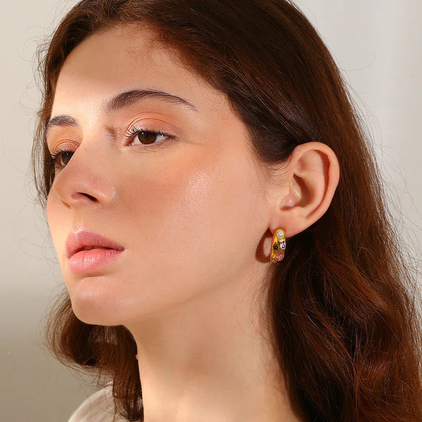 Luna Color Pavé Stud Earrings