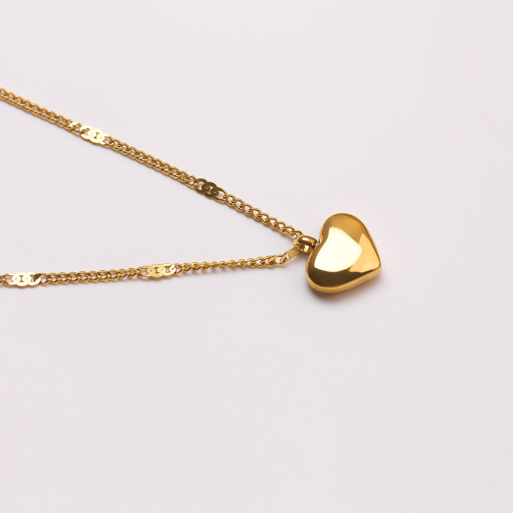 14K Delicate Textured Heart Necklace