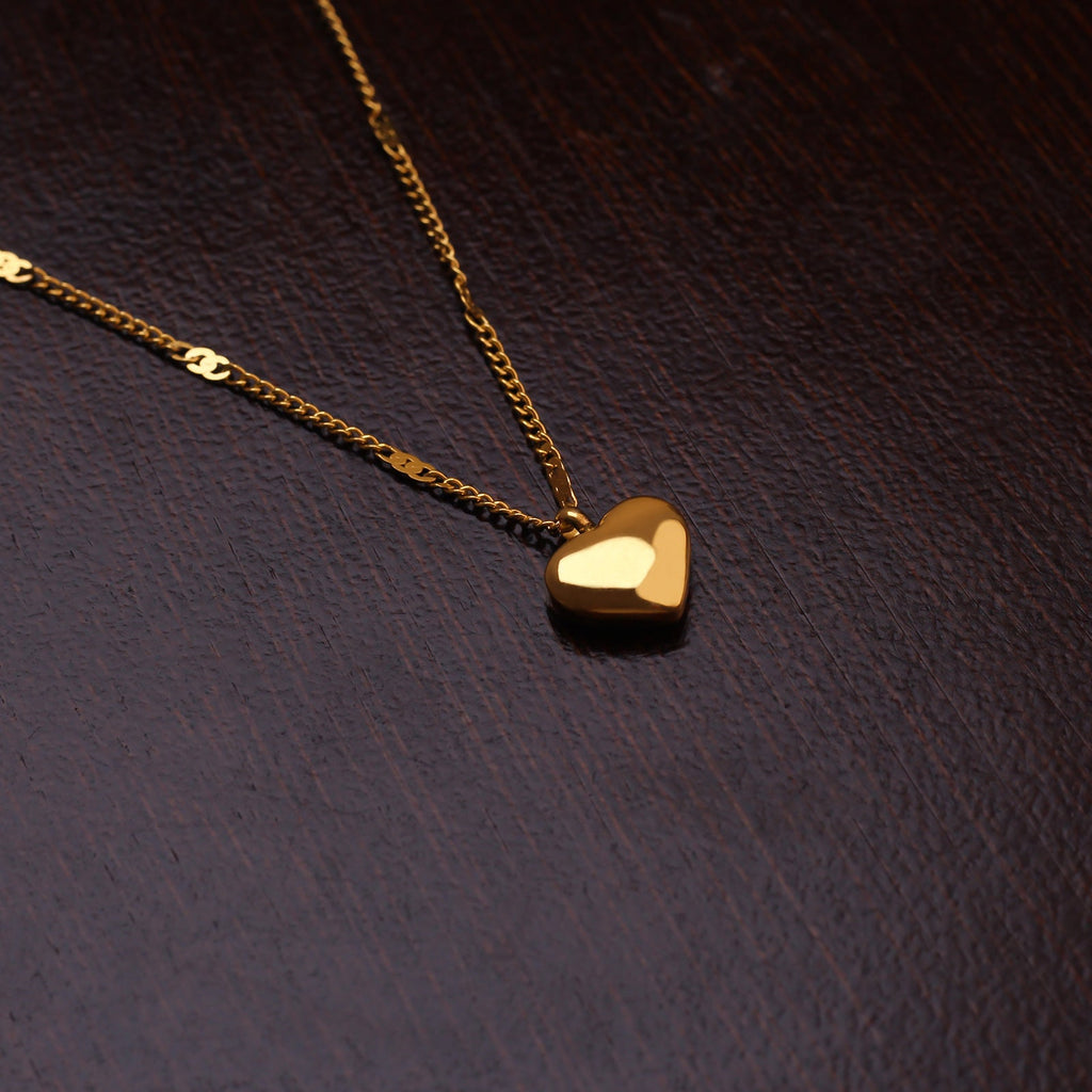 14K Delicate Textured Heart Necklace