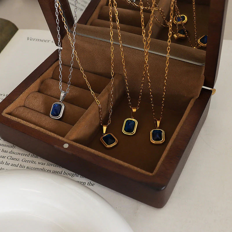 Azure Serenity 18K Gold Crystal Necklace