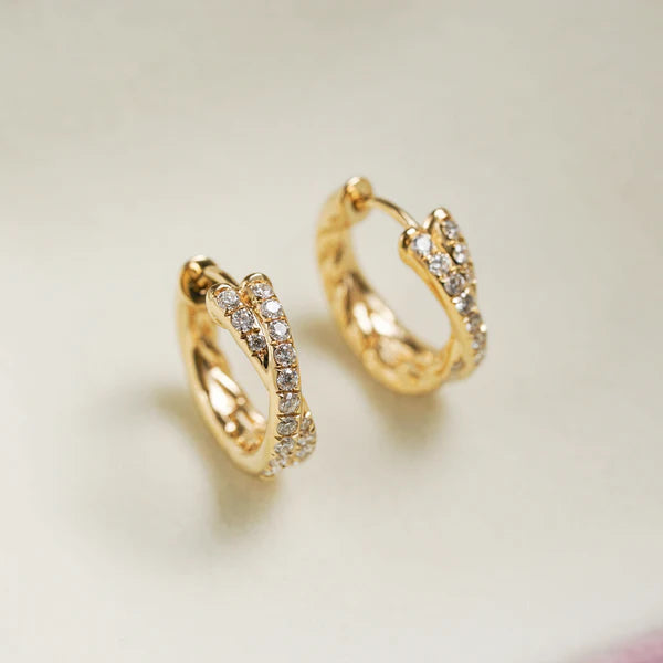 Twisted Double Row Huggie Earrings
