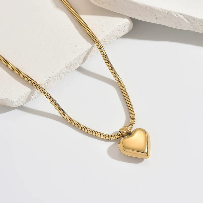 Amour 3D Puffy Heart Necklace