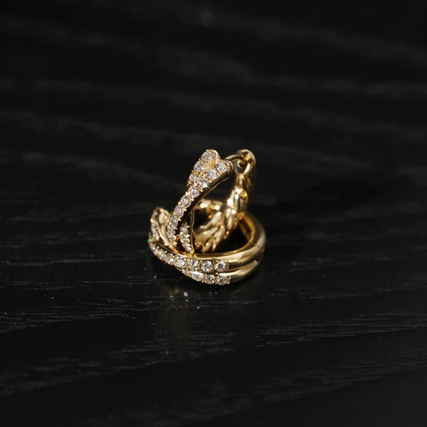 Twisted Double Row Huggie Earrings