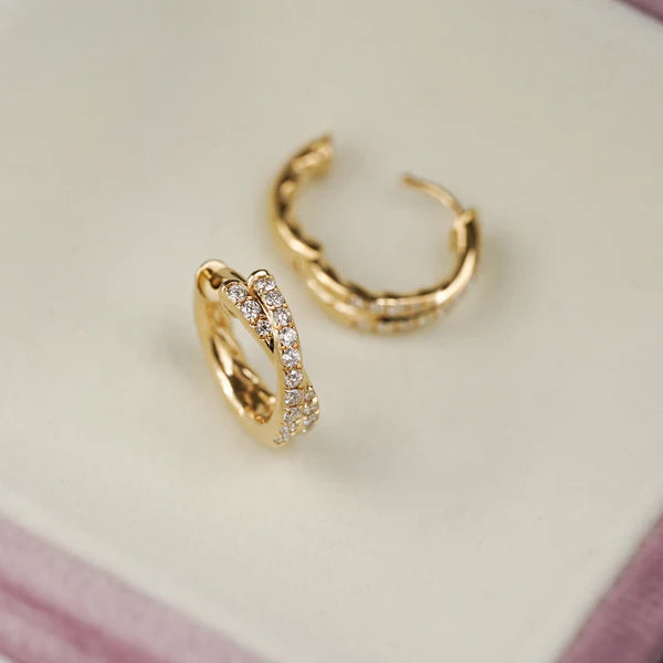 Twisted Double Row Huggie Earrings