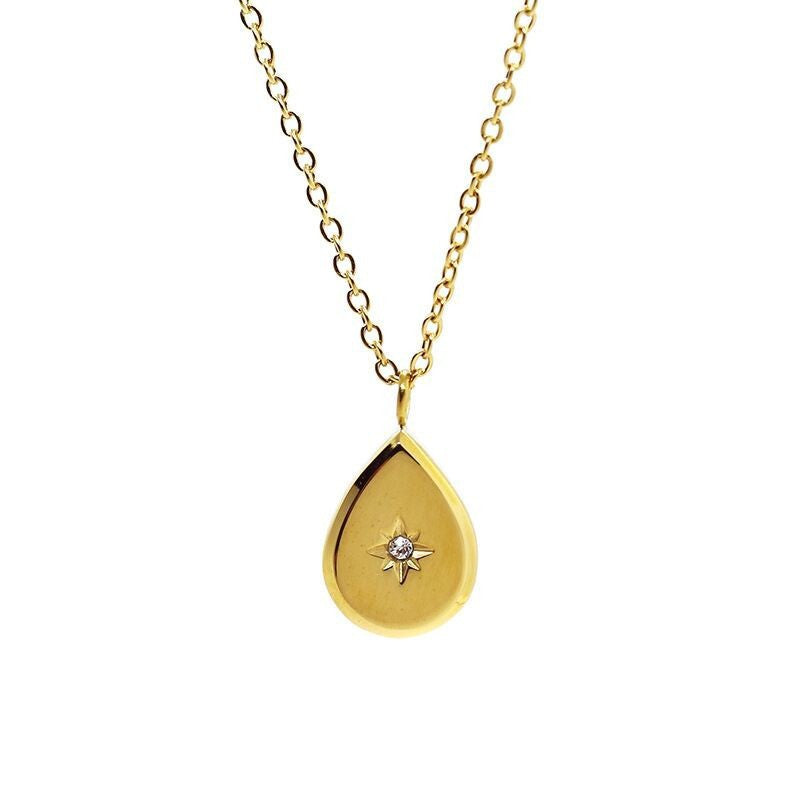 14k  three-dimensional octagonal star diamond necklace