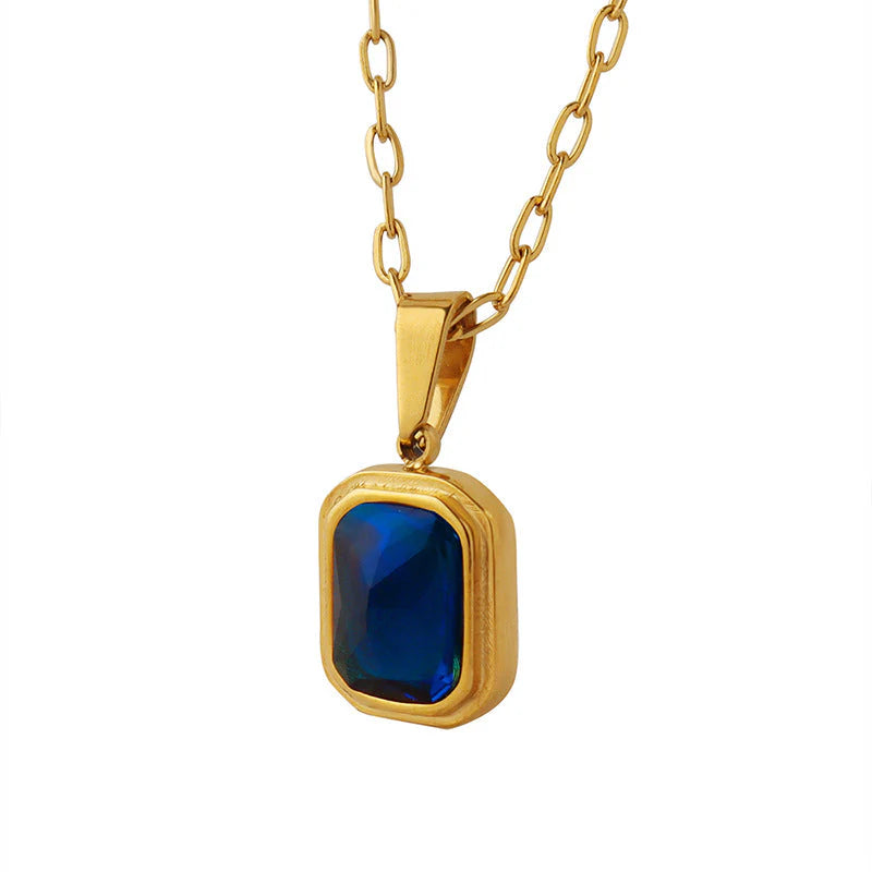 Azure Serenity 18K Gold Crystal Necklace
