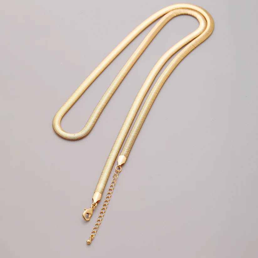 14K Gold Herringbone Snake Chain Necklace