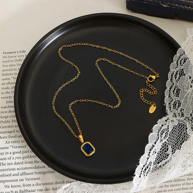 Azure Serenity 18K Gold Crystal Necklace