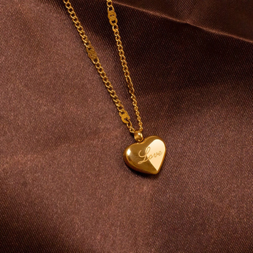 14K Delicate Textured Heart Necklace