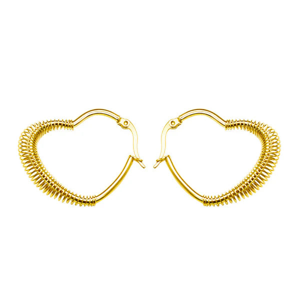 Loire Vintage 18K Gold Heart Hoops