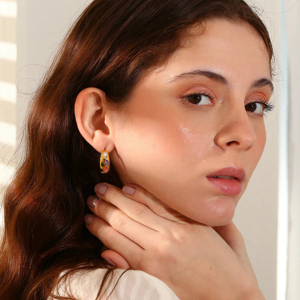 Luna Color Pavé Stud Earrings