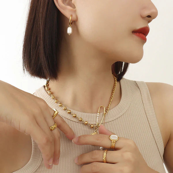 Isabelle 18K Gold Freshwater Pearl Hoops