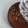 Midnight Noir 18K Gold Heart Earrings