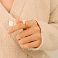 Azure Shell 18K Gold Open Ring