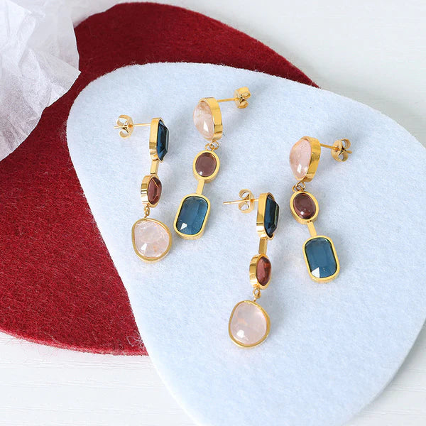 Iris Prism 18K Gold Rainbow Drop Earrings