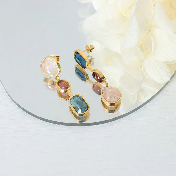 Iris Prism 18K Gold Rainbow Drop Earrings