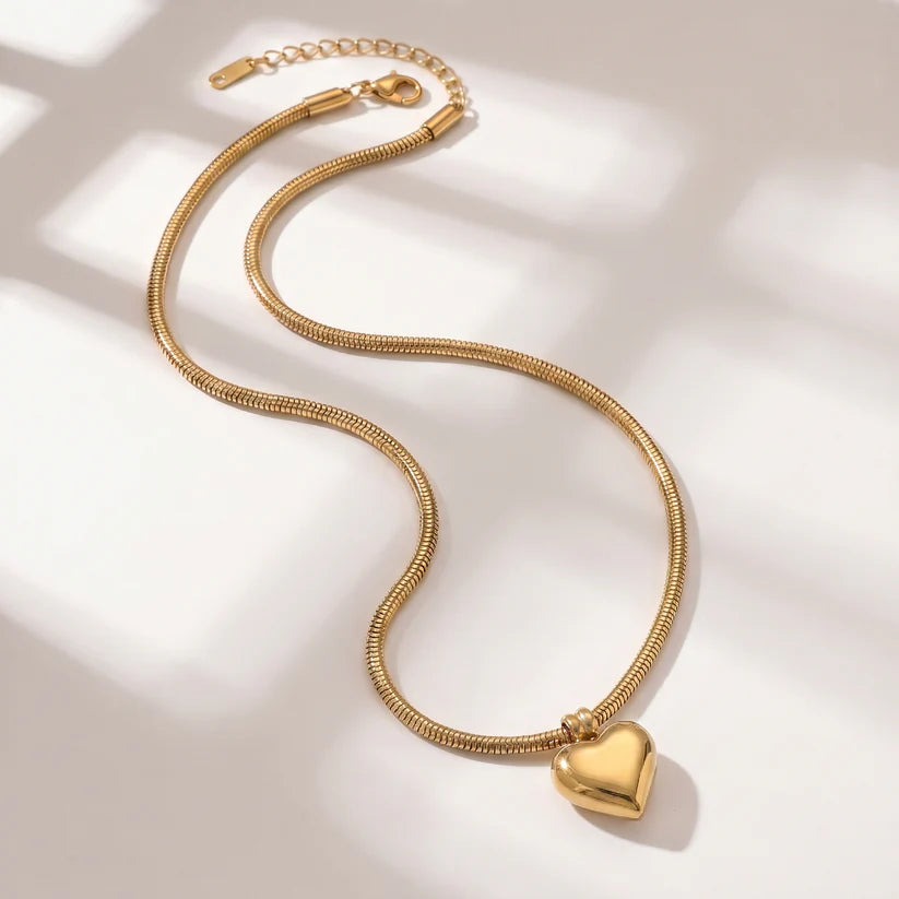 Amour 3D Puffy Heart Necklace
