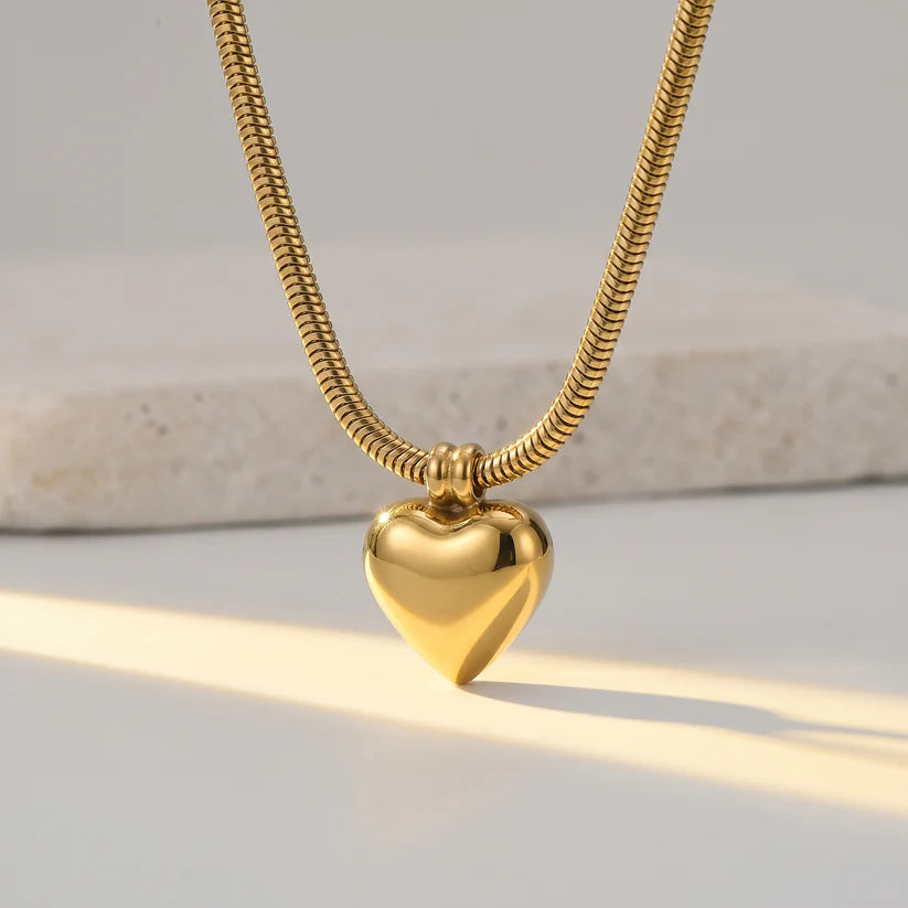Amour 3D Puffy Heart Necklace