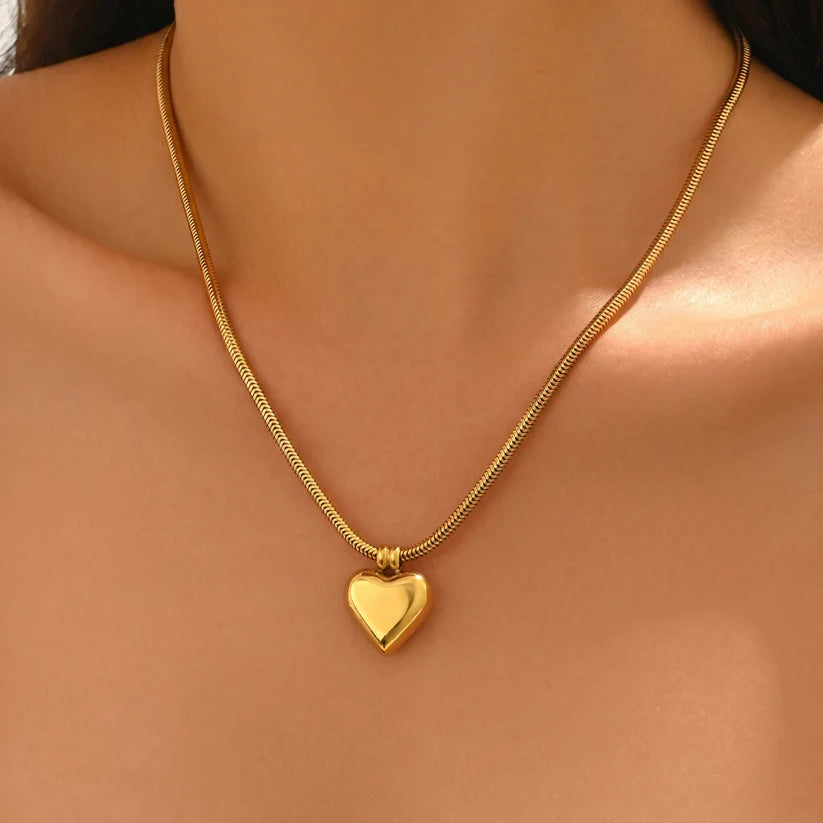 Amour 3D Puffy Heart Necklace